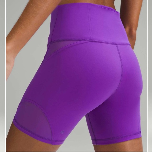 Lululemon Wunder Train Mesh Panel High-Rise Shorts 6" Atomic Purple Sz 0 Biker - Picture 1 of 15